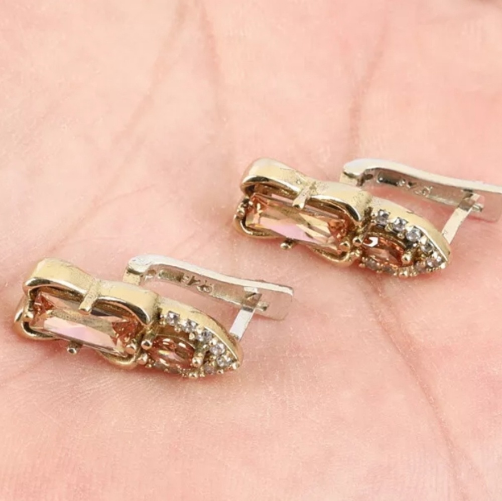 Creamsicle color tanzanite & topaz earrings